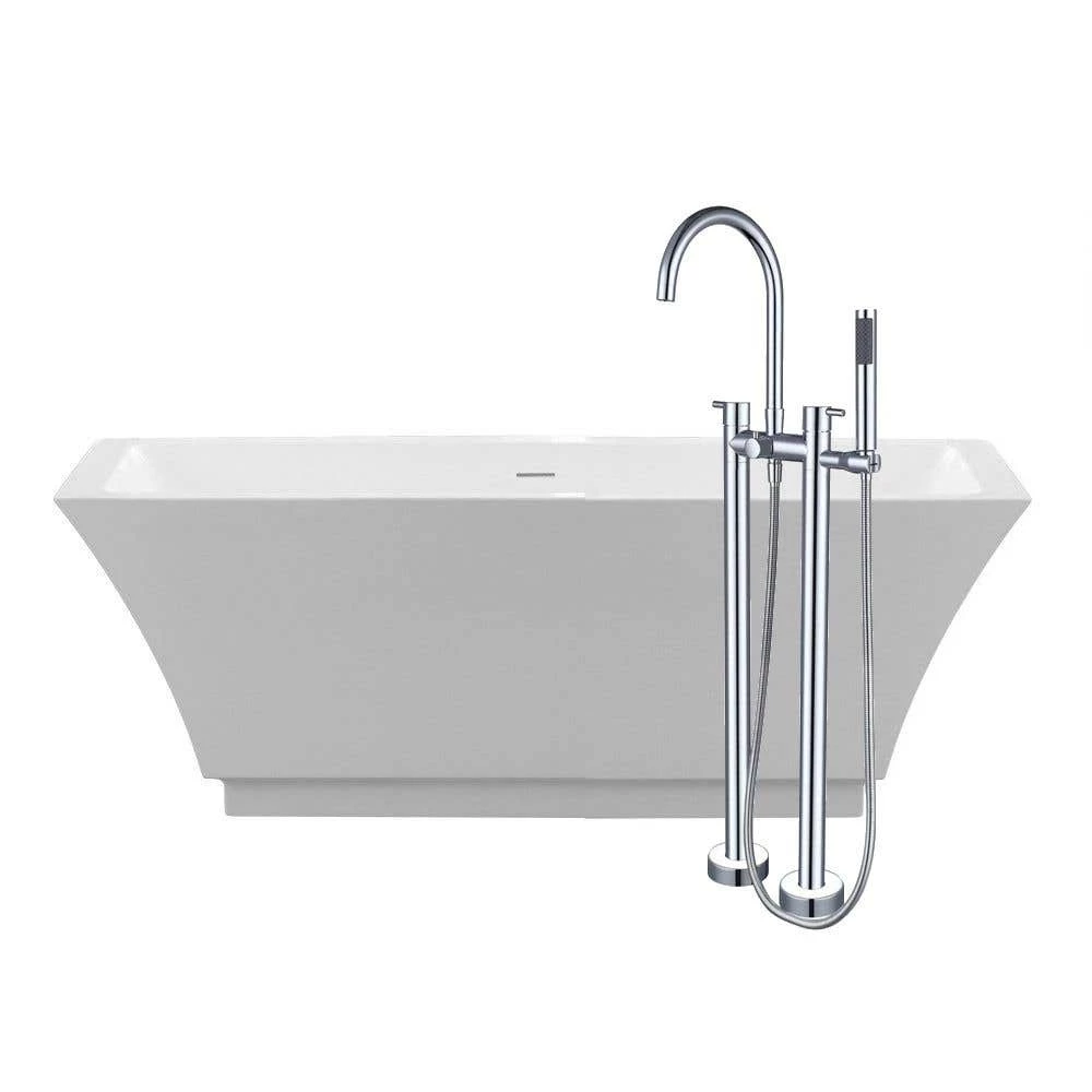 Asher 66 Inch Acrylic Double Ended Freestanding Tub Package 3 Asher 66 Inch Acrylic Double Ended Freestanding Tub Package