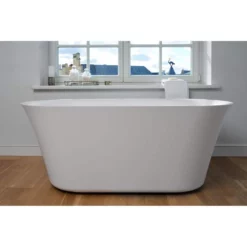 Tulip Solid Surface Double Ended Freestanding Tub - No Faucet Drillings