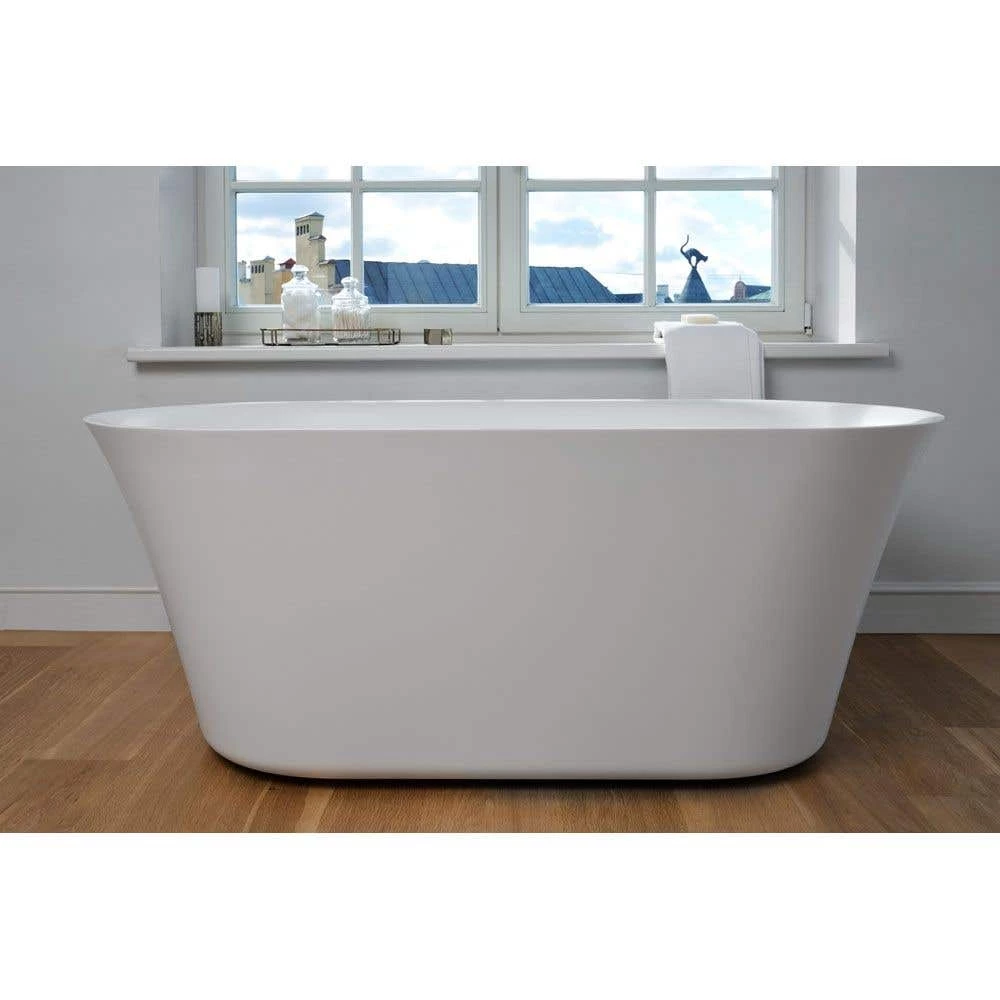 Tulip Solid Surface Double Ended Freestanding Tub - No Faucet Drillings 3 Tulip Solid Surface Double Ended Freestanding Tub - No Faucet Drillings