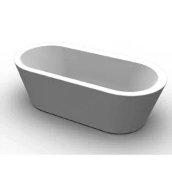 A&E BATH & SHOWER Una 71 Inch Acrylic Oval Freestanding Bathtub