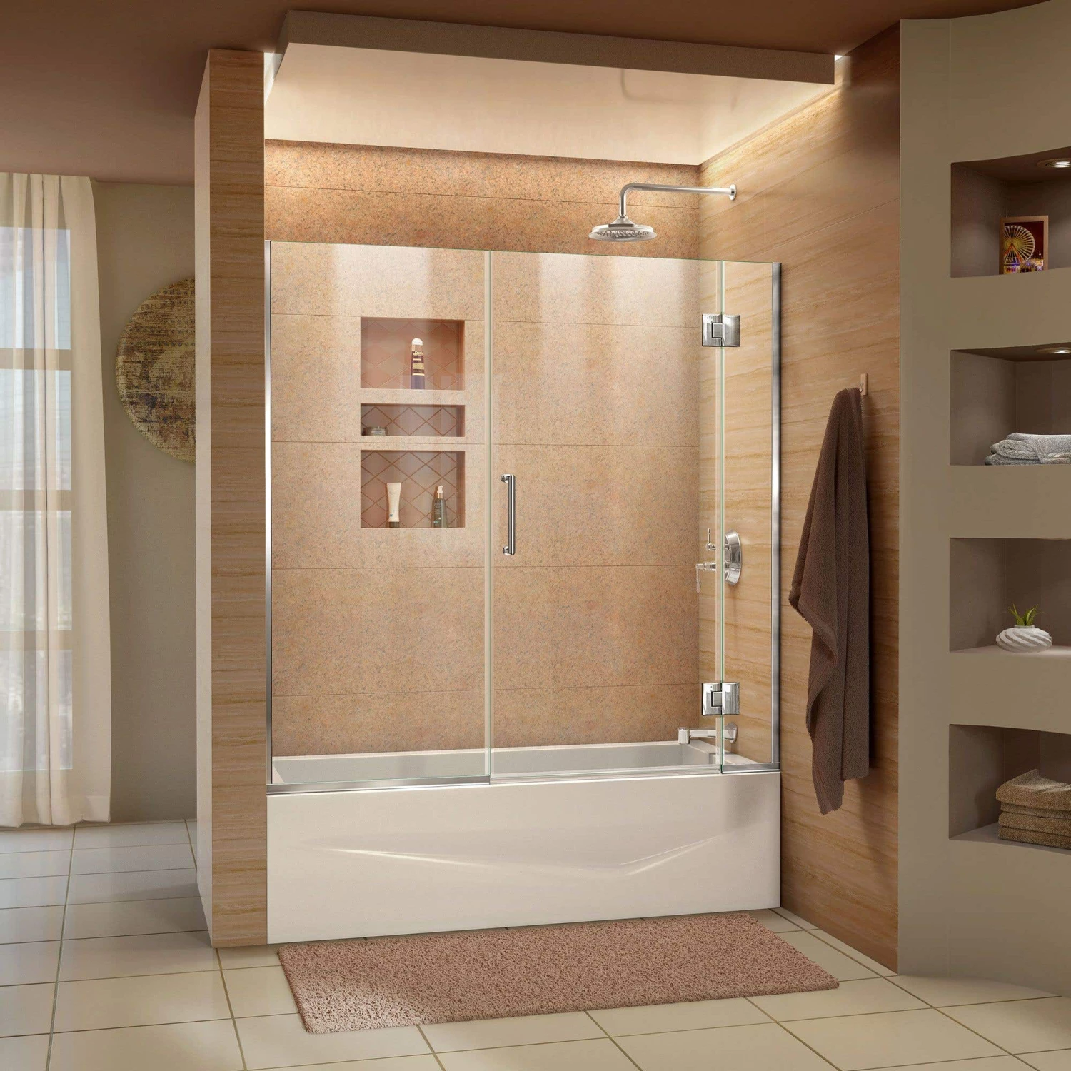 DreamLine Unidoor-X 58-58 1/2 In. W X 58 In. H Frameless Hinged Tub Door 3 DreamLine Unidoor-X 58-58 1/2 In. W X 58 In. H Frameless Hinged Tub Door