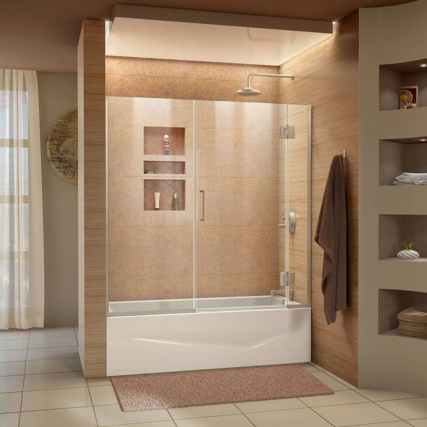 DreamLine Unidoor-X 58-58 1/2 In. W X 58 In. H Frameless Hinged Tub Door 5 DreamLine Unidoor-X 58-58 1/2 In. W X 58 In. H Frameless Hinged Tub Door - Image 3
