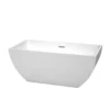 Rachel 59 Inch Acrylic Double Ended Freestanding Bathtub - No Faucet Drillings - White -VINTAGE TUB Store wcbtk150559