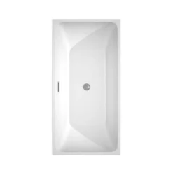 Rachel 59 Inch Acrylic Double Ended Freestanding Bathtub - No Faucet Drillings - White -VINTAGE TUB Store wcbtk150559 t